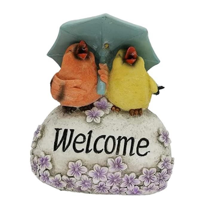 Design Toscano Statue D'accueil Basse-Cour - Coq, Poule Et Canard - Résine Peinte à La Main - 28 X 18 X 23 Cm
