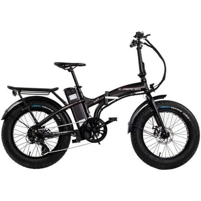 Vélo électrique FAT alu 20'' - MERCIER - 6 Vitesses - Autonomie 75 km - Cadre/potence pliants - Noir - Mixte
