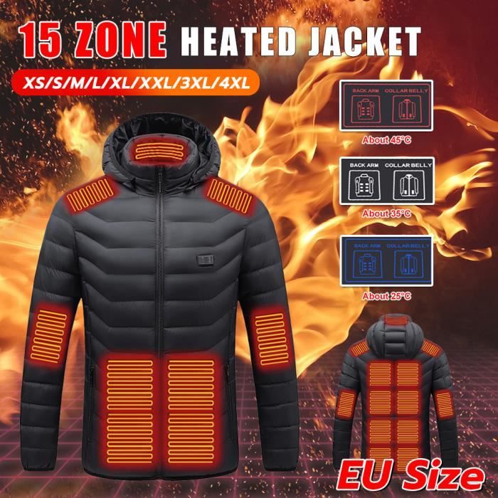 Veste Chauffant amélioré 15 Zones de Chauffage Hommes Femmes,USB