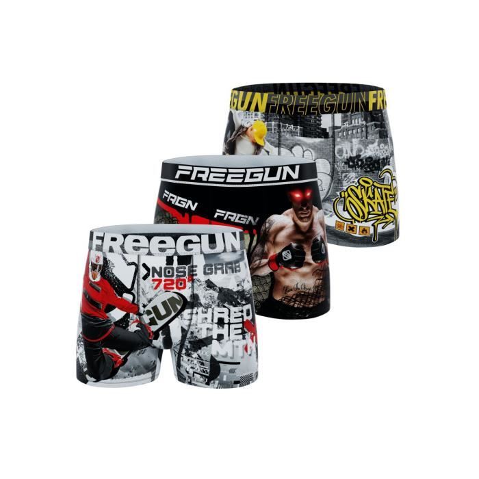 Boxer Homme FREEGUN Blanc Lot de 3 Cdiscount Pret a Porter