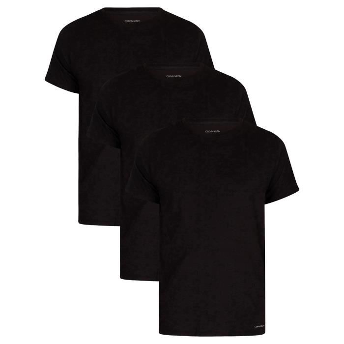 Calvin Klein Pour des hommes Paquet de 3 t-shirts ras du cou, Noir