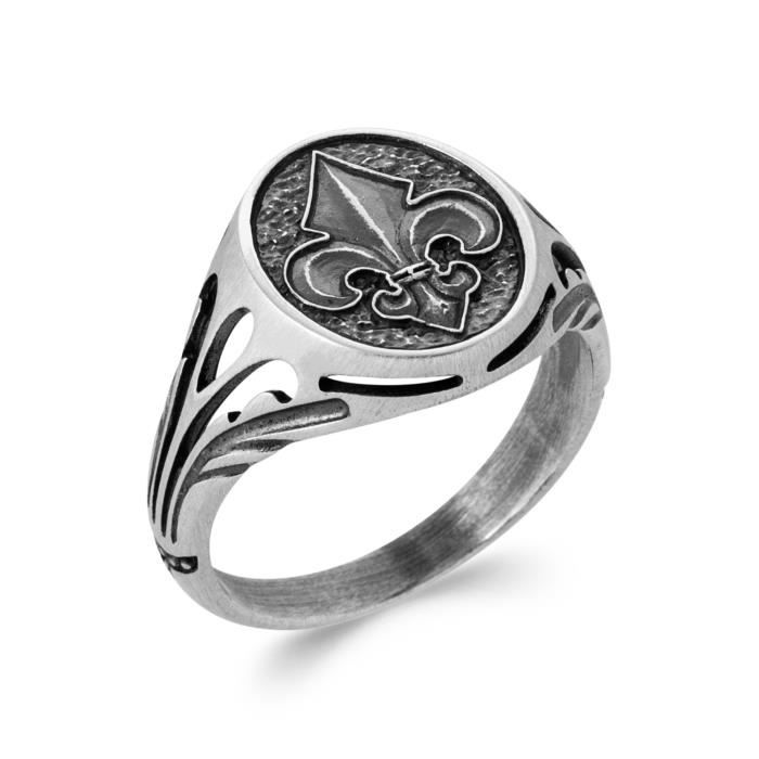 Bague Homme Large En Argent Massif 925 Texturé - Taille 15 (USA) - Hauteur 1/2 Pouce - Fabriquée Artisanalement Aux USA