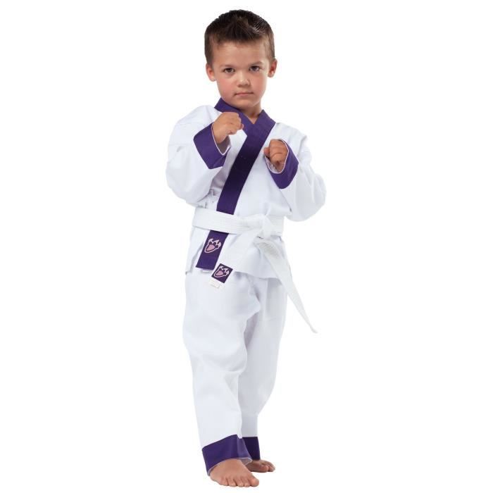 Kimono Judo enfant Drachenkralle - blanc/pourpre - 140 cm