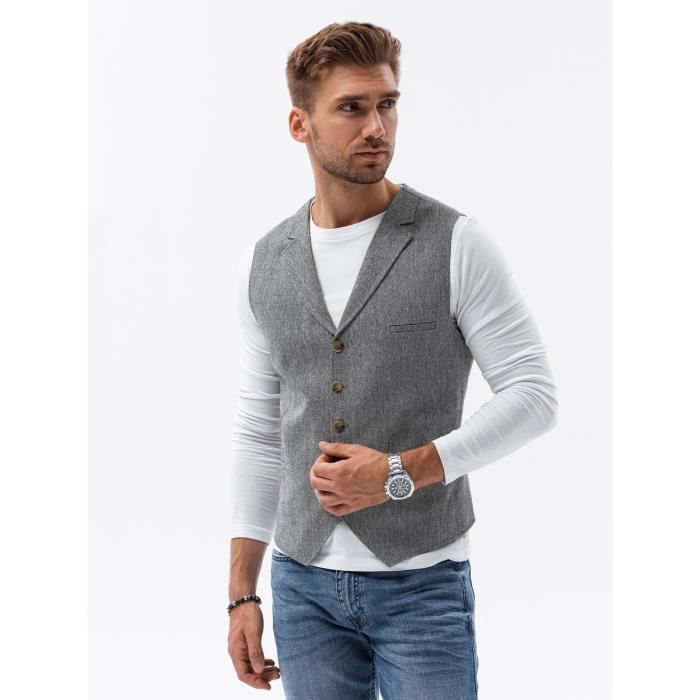 Gilet de costume - Ombre - Pour Homme - Gris