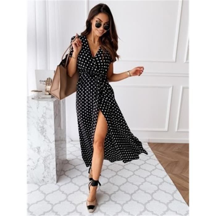 Robe pois noir new arrivals
