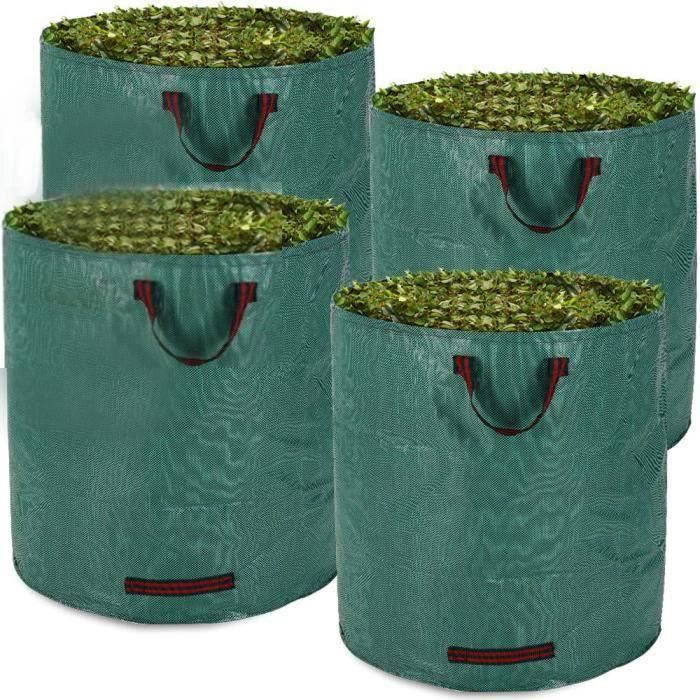 Sac de Jardin 272L Sacs Déchets de Jardin verts Avec Poignées indéchirable Pliable Réutilisable