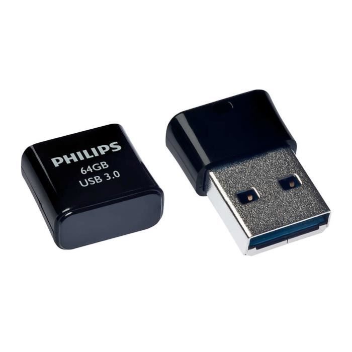 Clé USB - PHILIPS - Pico Edition - 64Go - USB 3.0 - Noir