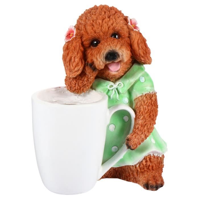 1Pc pot de fleurs chien chiot petit de plante en résine pour la 