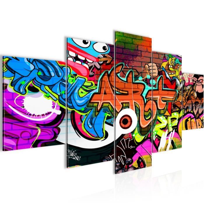 Napravi Rs Xxl Impression Sur Toile Salon Appartment 5 Parties Tableau Decoration Murale Graffiti Street Art 200 X 100 Cm Pret A Accrocher 401851a Ameublement Et Decoration Decorations Murales