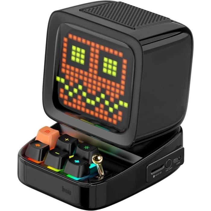 Divoom Pixoo 16 Horloge numérique Pixel Art avec contrôle par application et connexion WiFi, grand écran LED 16 x 16 pixels avec date, rappel d'événement, tableau de message pour la maison, le