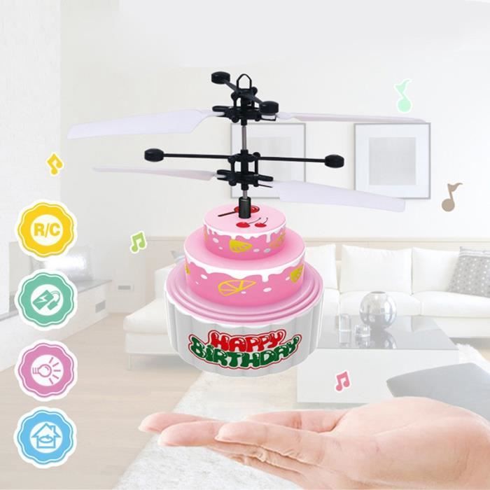Gateau Mignon De Joyeux Anniversaire De Musique Gateau D Avion D Helicoptere A Induction Infrarouge Mini Rc Jouets Legers De Achat Vente Drone Cdiscount