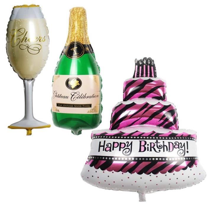 Grand Ensemble De 3 Ballons De Fete D Anniversaire Gateau Champagne Formes De De Bouteille Et De Verre Par Achat Vente Ballon Decoratif Cdiscount Grand Ensemble De 3 Ballons De Fete D Anniversaire Gateau Champagne Formes De De Bouteille Et De Verre Par Achat Vente Ballon Decoratif Cdiscount