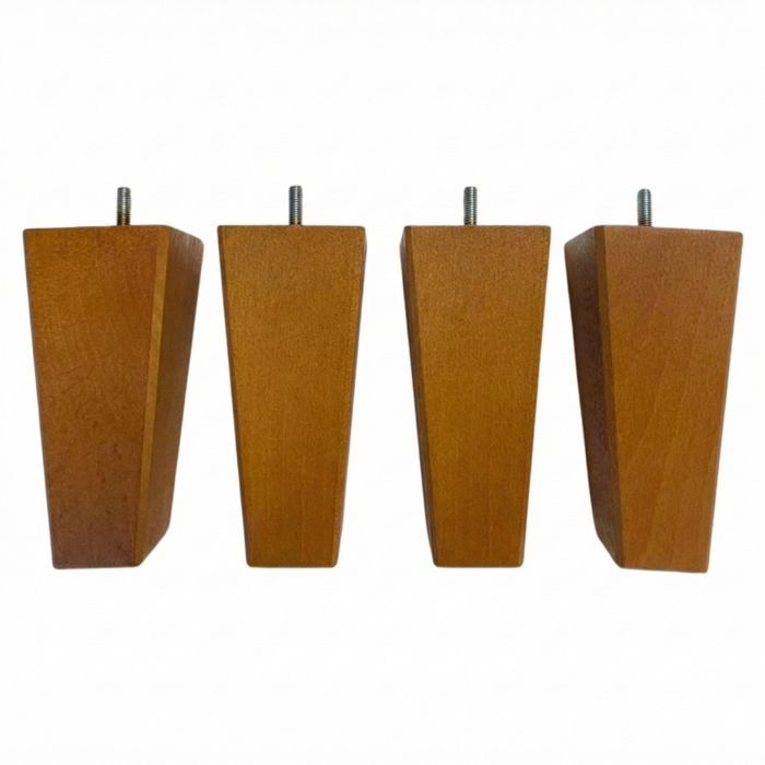 Jeu De 4 Pieds De Lit En Bois Teinte Merisier - 15 X 5 X 5 Cm - Fabrication Française