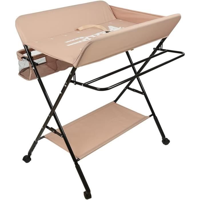 Table a Langer Pliable et Portable avec Panier Rangement, Table à