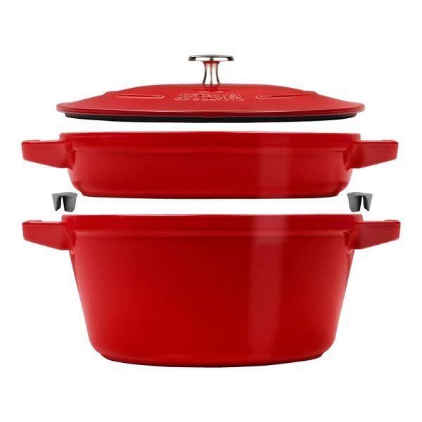 COCOTTE EMPILABLE ENSEMBLE DE CASSEROLES 2-PCS FONTE ROUGE - STAUB COCOTTE EMPILABLE ENSEMBLE DE CASSEROLES 2-PCS FONTE ROUGE - STAUB