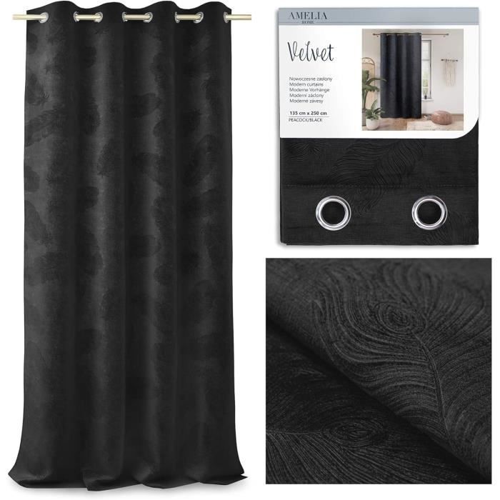 Rideau Occultant Thermique 190x190 Cm - 100% Polyester, œillets 4cm - Isolant Lumière Et Bruit - Pour Chambre Ou Salon - Couleur Beige