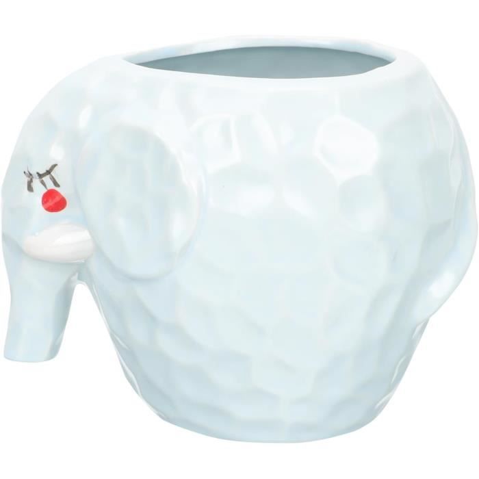 Théière éléphant Et 2 Tasses En Céramique Verte - Vintage - État Fonctionnel