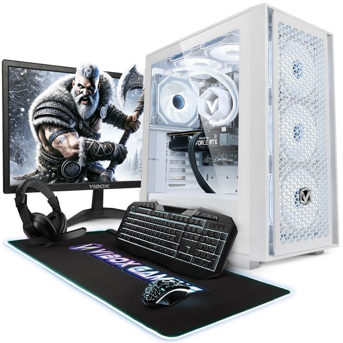Vibox IV-126 PC Gamer Complet • 23 Écran • AMD Ryzen 7 5700X • RTX 5060 8 Go • 16 Go RAM • 1 To SSD • Windows 11 • WiFi