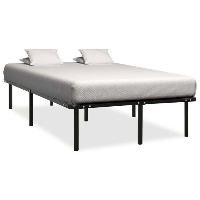vidaXL Cadre de lit sans matelas noir métal 140x200 cm 284681
