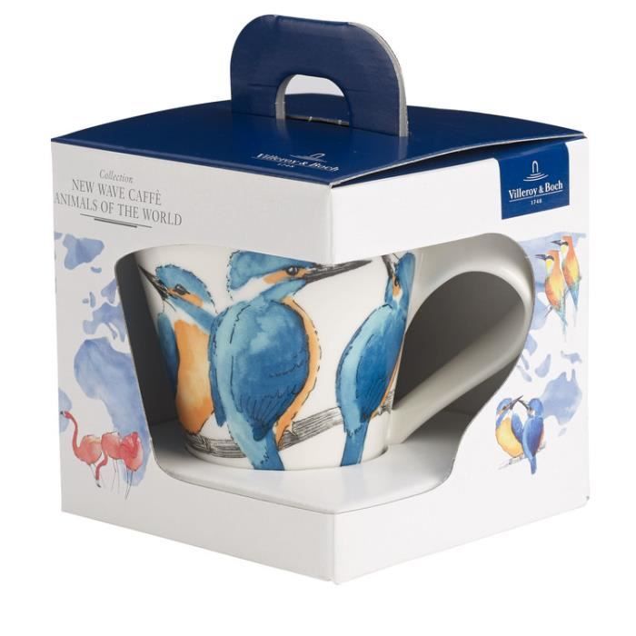 Mug En Porcelaine Avec Boîte Cadeau - Motif Oiseau, Style Campagne, Fabriqué En Espagne