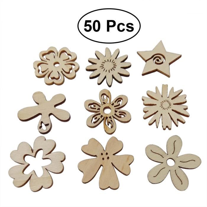 2cm Blanc En Bois Amour Forme Coeur Embellissements Artisanat Vide