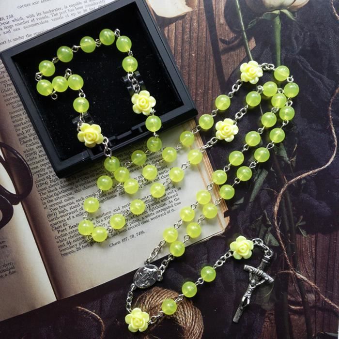 Chapelet Catholique En Perles De Bois 6 Mm Avec Croix Mariale - Collier De Prière Fait Main, Médaille Miraculeuse