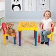 GIANTEX Ensemble Table et 2 Chaises Enfant Imprimé Alphabet pour Loisirs Créatifs des Petits avec Couleurs Vives-1