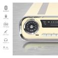 Lauson 01TT15 Platine Vinyle Vintage Design Muscle Car 2 Haut-Parleurs 3W Radio, Bluetooth, USB, AUX et Encoding 3 Vitesses (Beige)-1