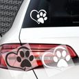 Accessoires auto intérieurs,Nouveau autocollant de voiture patte de chien pêche coeur, dessin animé, Animal adopté, - Type Black-1
