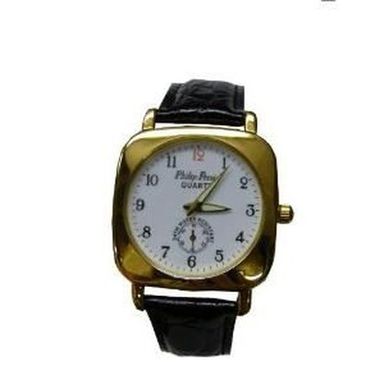 Montre homme Philip Persio dor Bracelet cuir noir Achat vente