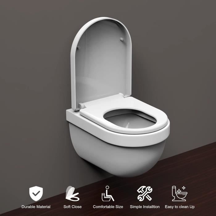 M41001 Abattant Wc Forme D Cuvette Toilette Avec Frein De Chute Lunette Wc Avec Fermeture En Douceur Lunette De Toilette Y604 Cdiscount Bricolage