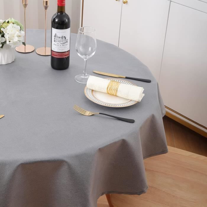 Nappe Ronde En PVC Imperméable Et Anti-taches - 180 X 180 Cm - Pour Intérieur Et Extérieur