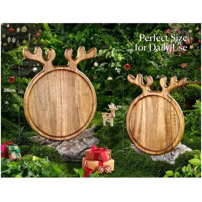 LPAMABA Plateau de Service en Bois Rond Antidérapant 30 * 30 * 3cm avec Poignée pour Boissons, Hors-d'Œuvre et Desserts LPAMABA Plateau de Service en Bois Rond Antidérapant 30 * 30 * 3cm avec Poignée pour Boissons, Hors-d'Œuvre et Desserts