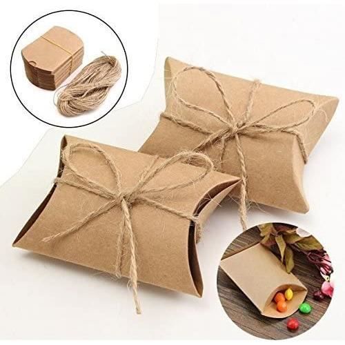124 Pièces Boîtes Cadeaux Kraft Noël - Boîtes Pliantes Pour Bonbons Et Cadeaux