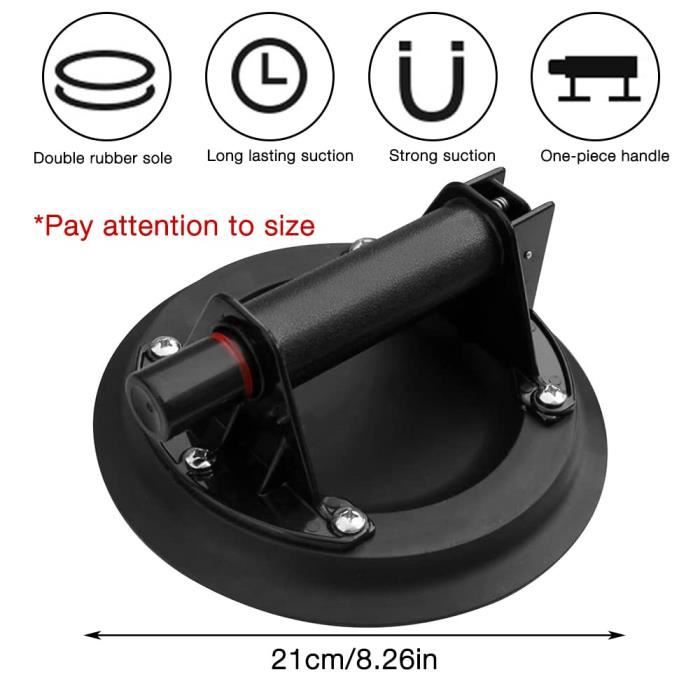 Lot De 2 Ventouses Professionnelles Avec Manomètre - Diamètre 200mm, Charge Max 200kg - Pour Verre, Carrelage