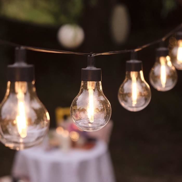Ampoules solaires Edison 10, 20 ou 40 LED de style vintage