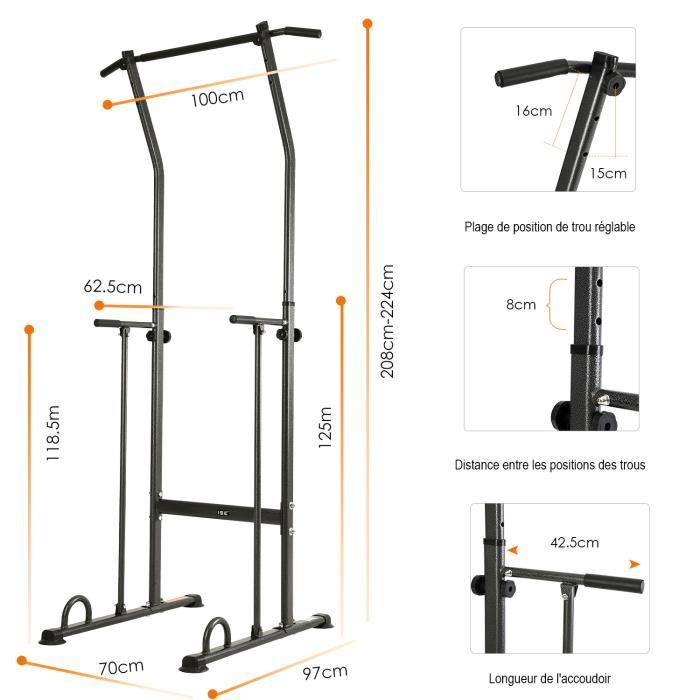 ISE Barre de Traction/Power Tower Multifonction Fitness Dips