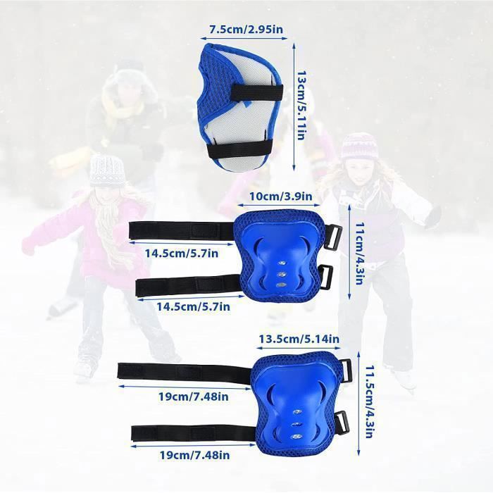 Kit Protection Roller Enfant 6 En 1 - Genouillères Coudières Protège-Poignets Avec Sac