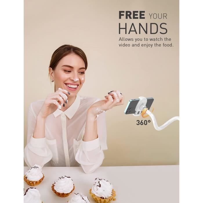 Support De Téléphone Pour Lit Flexible Long Bras Réglable De