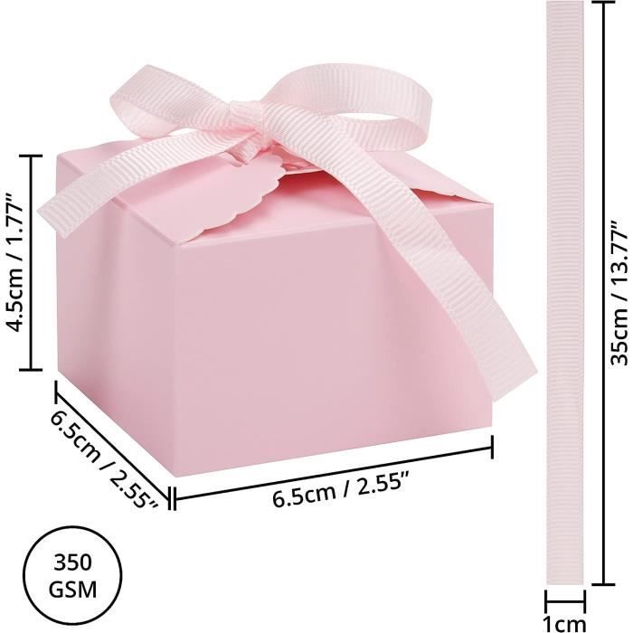 Belle Vous Lot de 60 Petite Boite Cadeau Carton Kraft Rose avec Ruban - 6,5  x 6,5 x 4,5 cm - Boite agees pour Mariages, Anniires163 - Cdiscount  Beaux-Arts et Loisirs créatifs