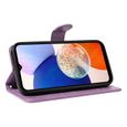Pour Samsung Galaxy A15 6.5", Etui Protection Housse Premium en Cuir de Portefeuille en Fermeture Magnétique Flip Cas (Violet)-2