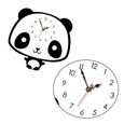 1 Pc acrylique horloge murale dessin animé délicat mignon Unique Panda forme suspendue pour hôtel de bureau à  CLOCK - PENDULUM-2