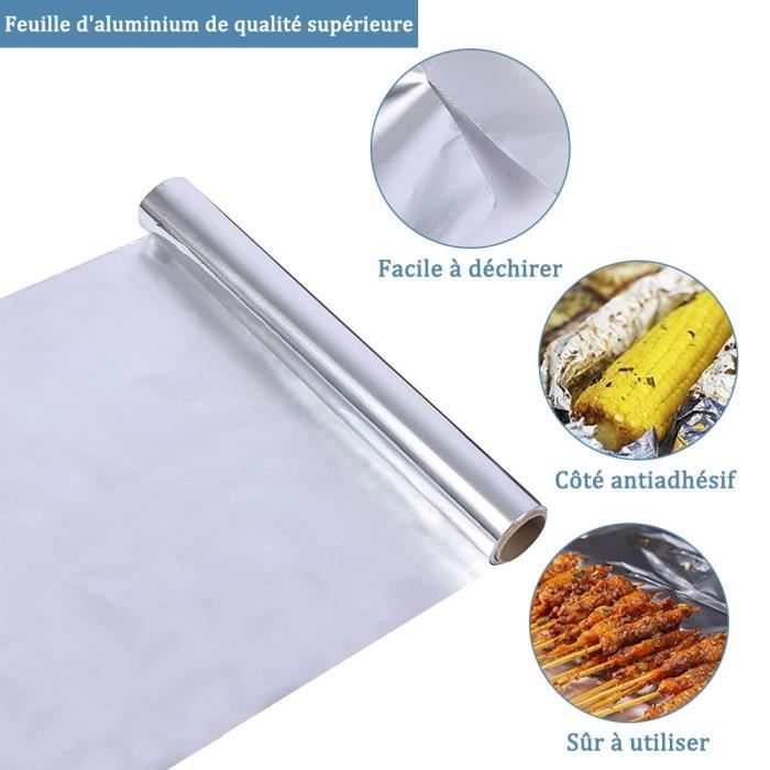 1 Rouleau De Papier D'aluminium BBQ Feuille D'étain Rouleau De Papier D' emballage Alimentaire 100x30cm - Cdiscount Au quotidien