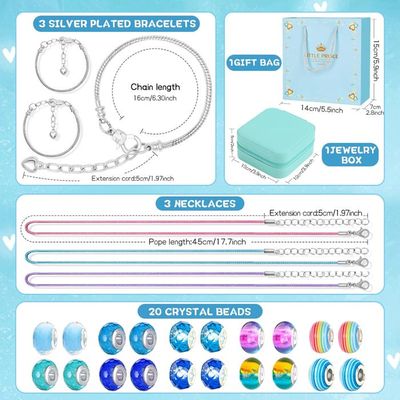 Kit Fabrication Bracelets Perles Enfants 8-12 Ans - 216 Perles + Accessoires DIY