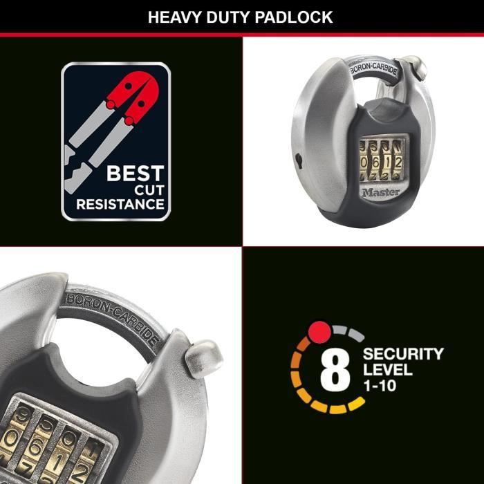 Cadenas à Clé Extérieur, [étanche] [anti-coupure] Cadenas à Disque En Acier Inoxydable De 70 Mm Resistant Aux Intemperies Avec Anse De 95 Mm Pour Entrepot Containe 82517870