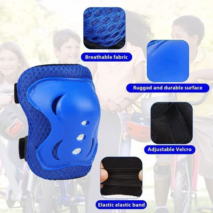 Protections Enfant 6 En 1 - Genouillères, Coudières, Poignets - Skate, Vélo