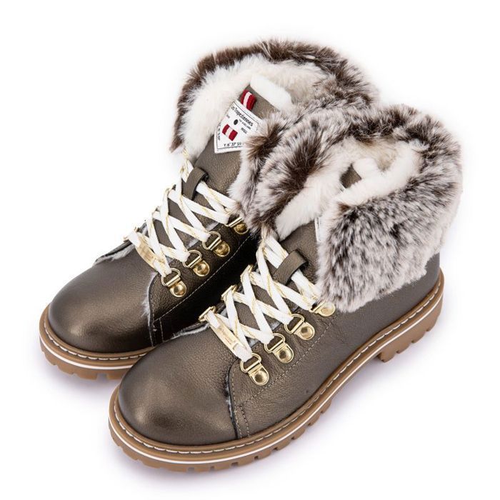 Boots montagne fourrée Les Tropéziennes Lacen Cuir noir et
