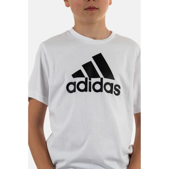 Tee shirt enfant adidas originals u bl blanc noir Manches courtes Coton Blanc Cdiscount Pret a Porter