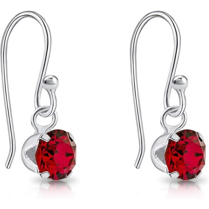 Boucles D'oreilles Pendantes Femme - Argenté, Cristaux Scintillants - Acier Inoxydable Hypoallergénique - Cadeau élégant