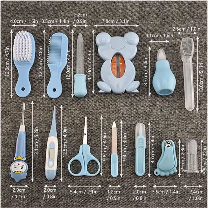 Trousse De Soin Bébé Naissance - Inclut Brosse, Peigne, Coupe-ongles, Thermomètre Et Plus
